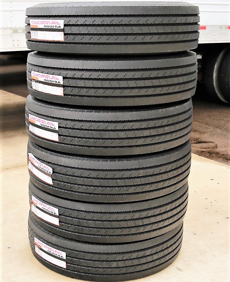 6 Tires 255/70R22.5 Arroyo AR1000 All Steel Steer Commercial Load H 16 Ply