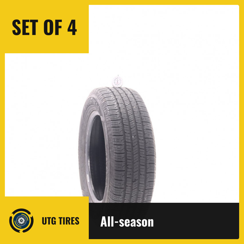 Set of (4) Used 195/65R15 Goodyear Reliant All-season 91H – 7-9/32