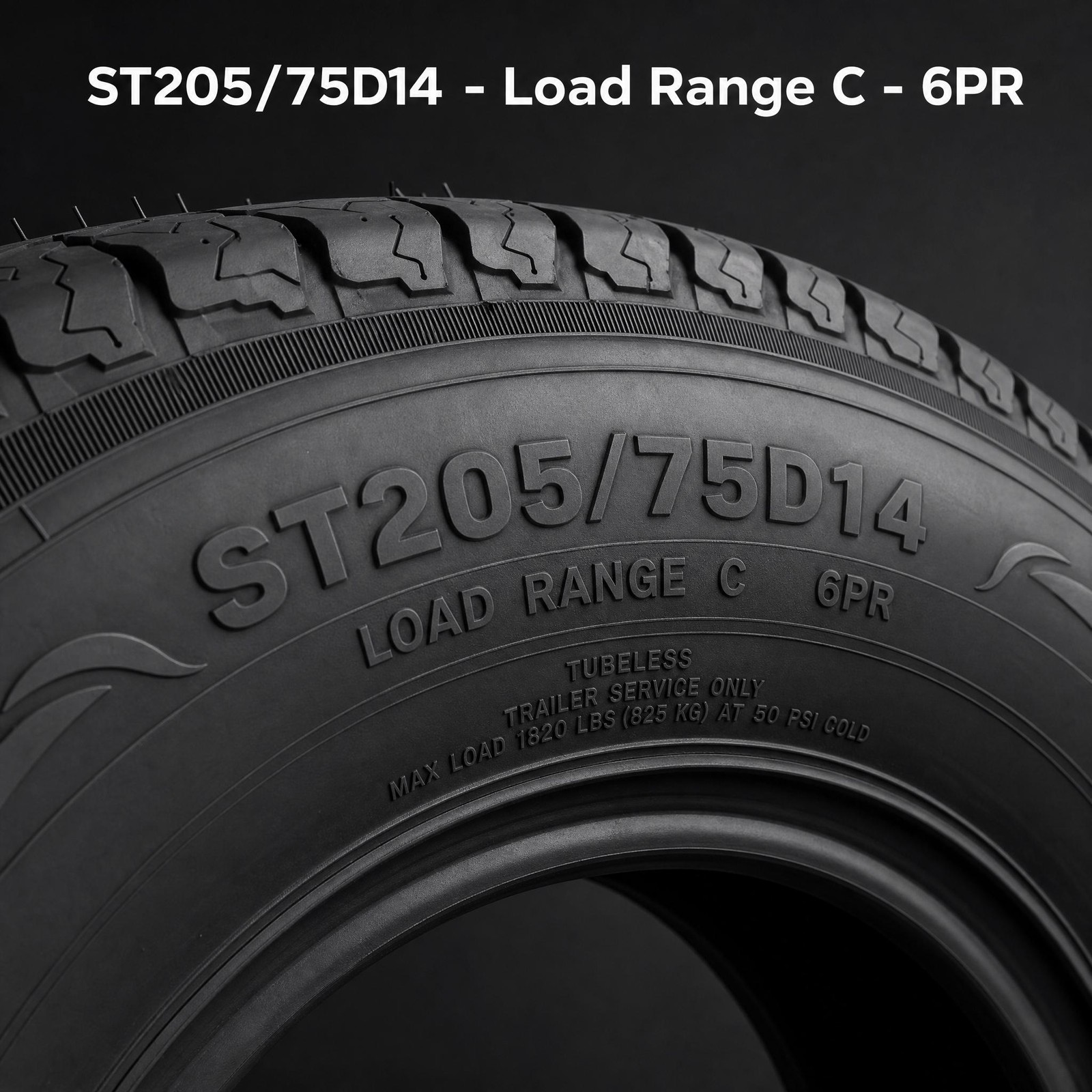 ST205/75D14 Set Of 4 Trailer Tires 6 Ply Heavy Duty 205 75 14 Replacement Tyres