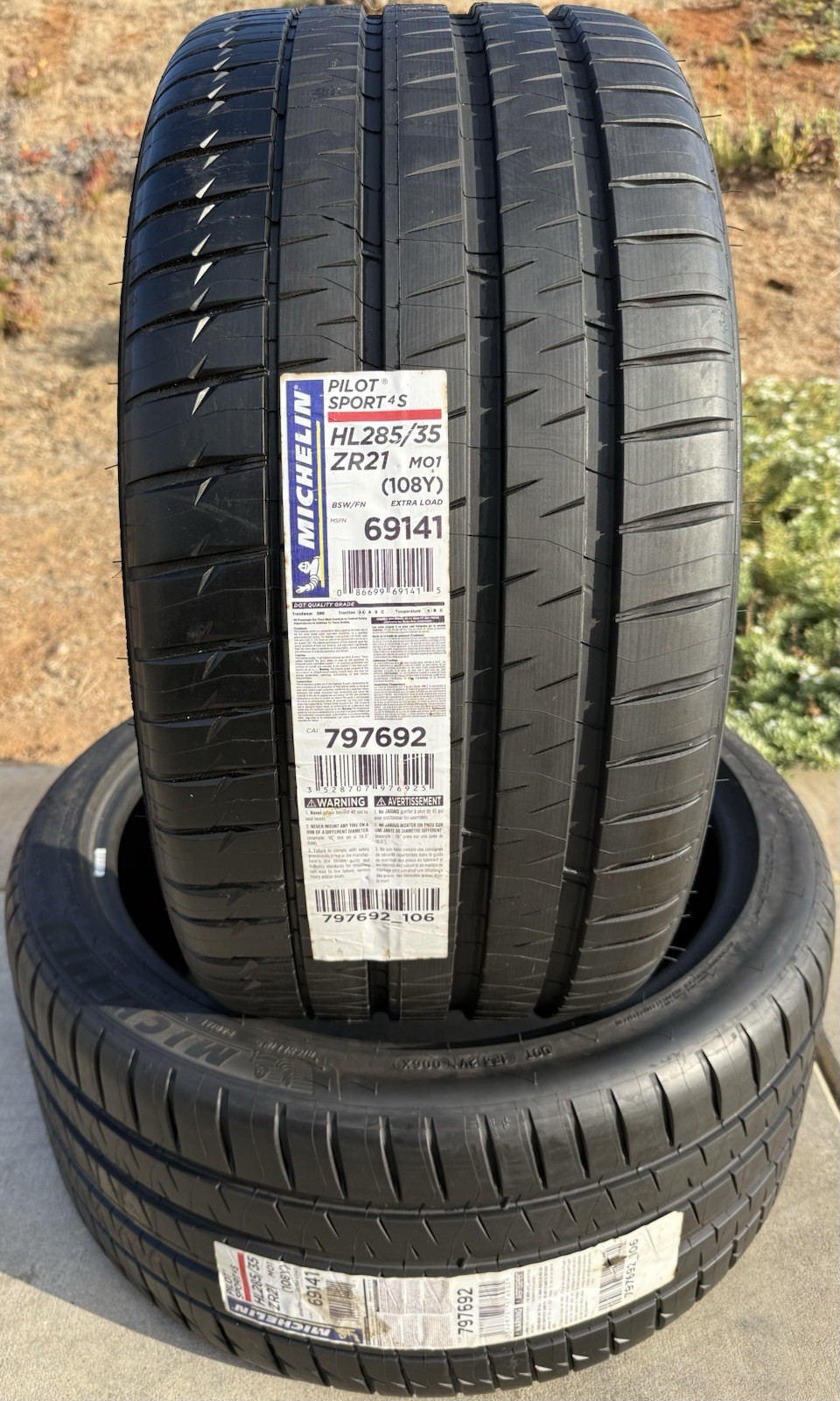 TWO BRAND NEW HL285/35ZR21 (108Y) Michelin Pilot Sport 4S MO1 Tires 285/35ZR21