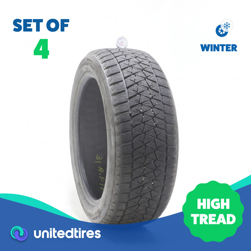 Set of (4) Used 255/50R20 Bridgestone Blizzak DM-V2 109T – 10.5-11/32