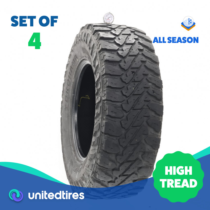 Set of (4) Used LT 285/70R17 Yokohama Geolandar M/T G003 121/118Q – 9-11/32