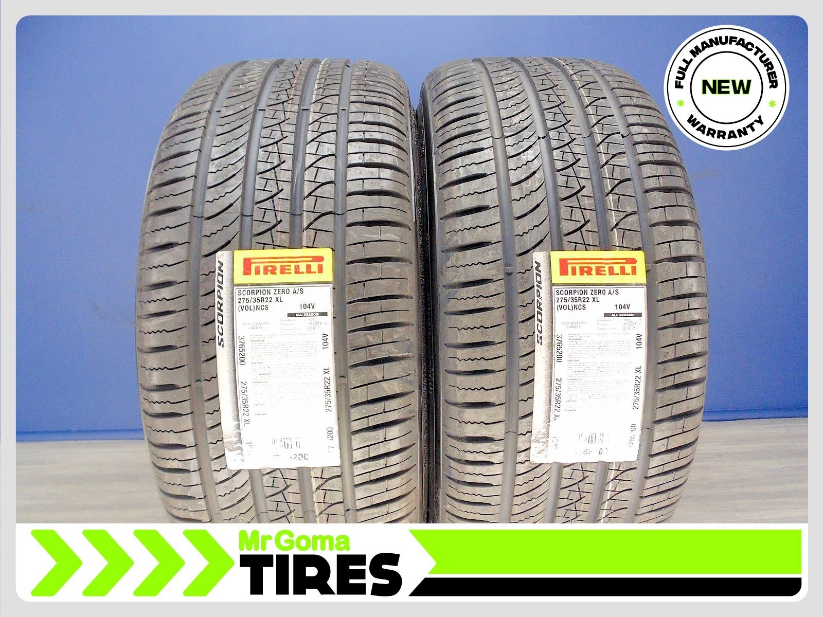 2 BRAND NEW PIRELLI SCORPION TM ZERO A/S VOL PNCS XL 275/35R22 TIRES 2753522