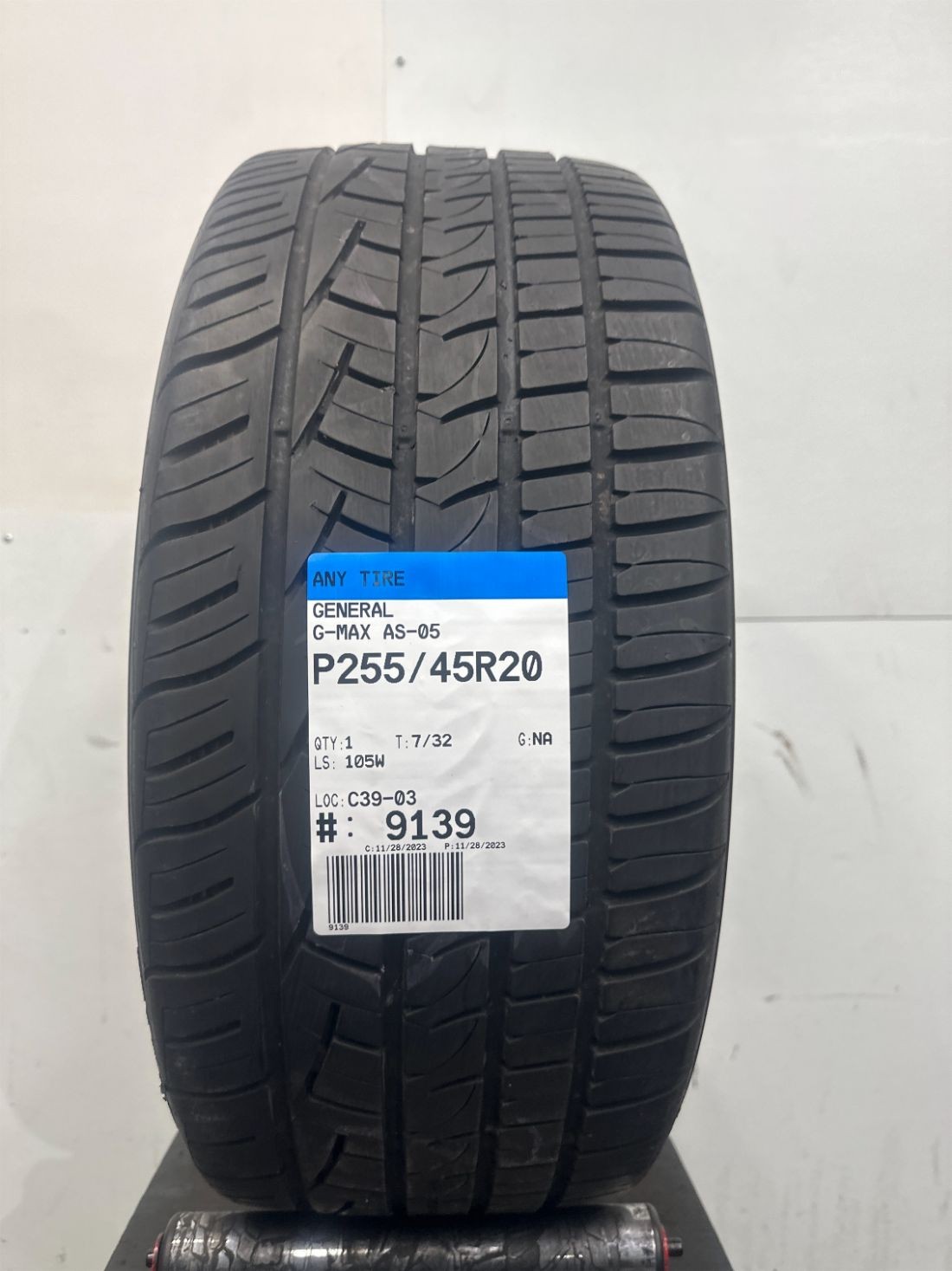 1 Used P255/45R20 General G-MAX AS-05 105 W – 7/32