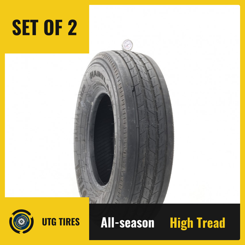 Set of (2) Used ST 235/80R16 Hartland All steel radial trailer 129/125N – 9/32