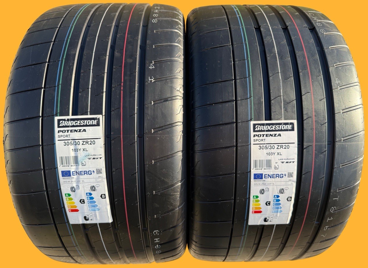 Set of TWO BRAND NEW 305/30ZR20 (103Y) Bridgestone Potenza Sport RFT Tires