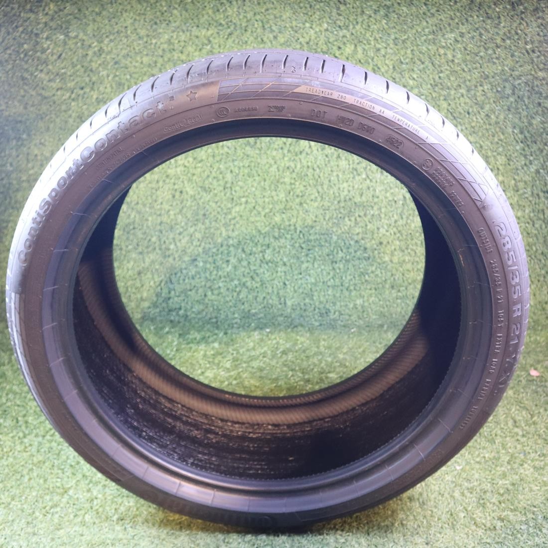PAIR 285 35 21 Continental ContiSport Contact 5 60% Tread 5/32 105Y #26978