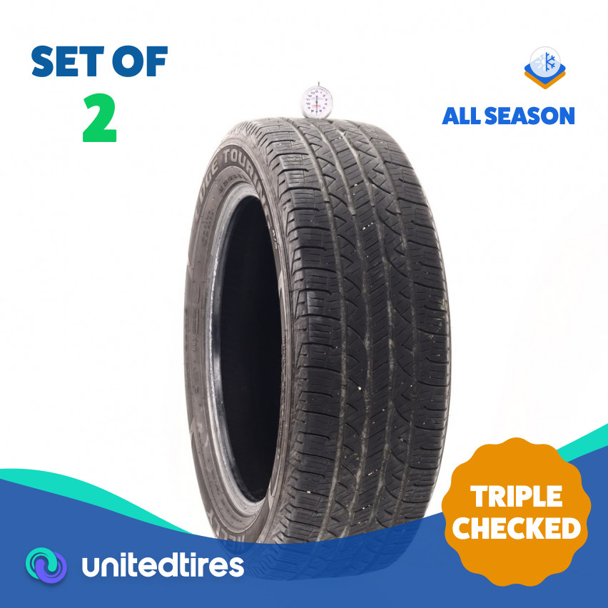 Set of (2) Used 225/55R18 Kelly Edge Touring A/S 98V – 7/32