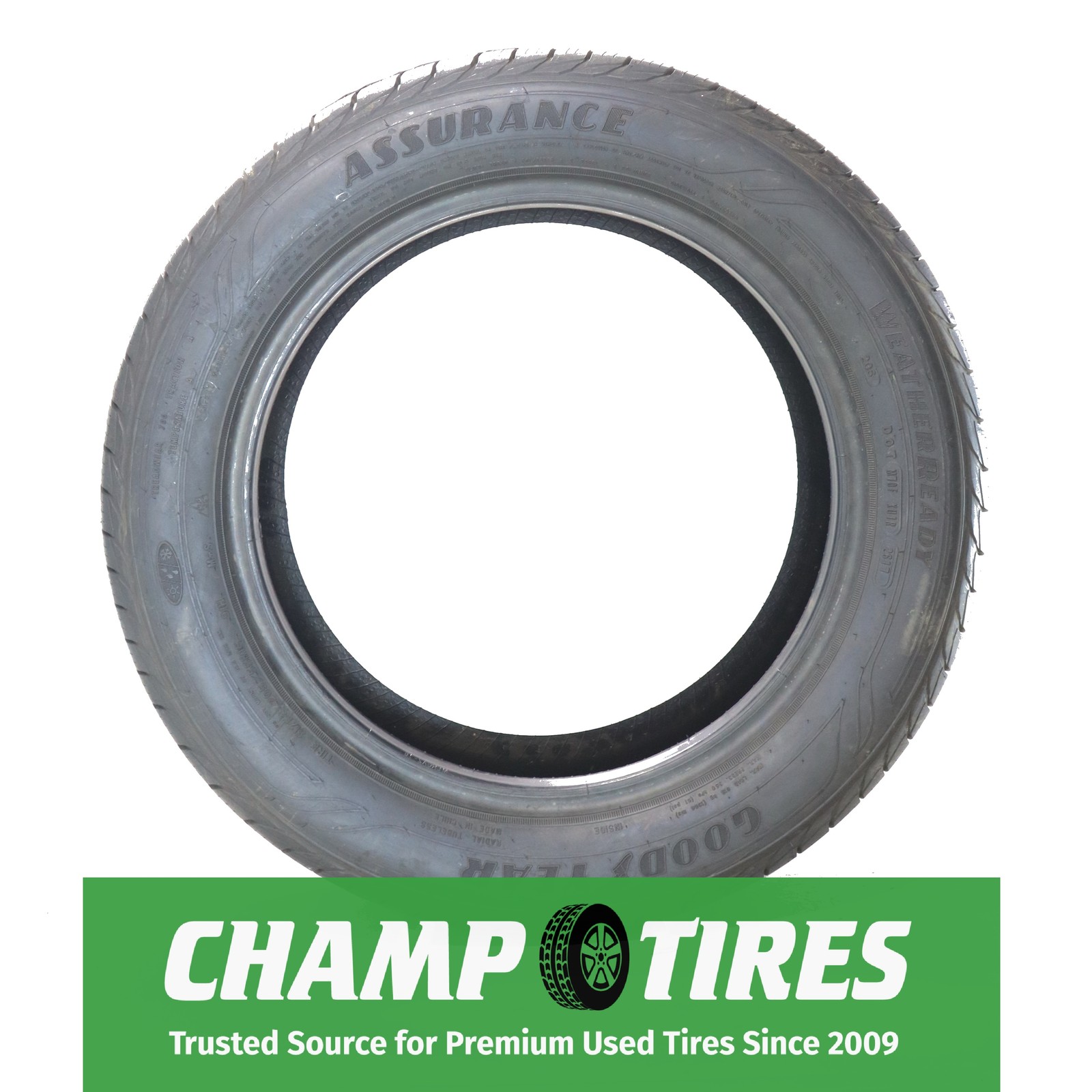 Set Of 2 P205/55R16 Goodyear New Assurance Weather Ready 91 H New 10/32nds