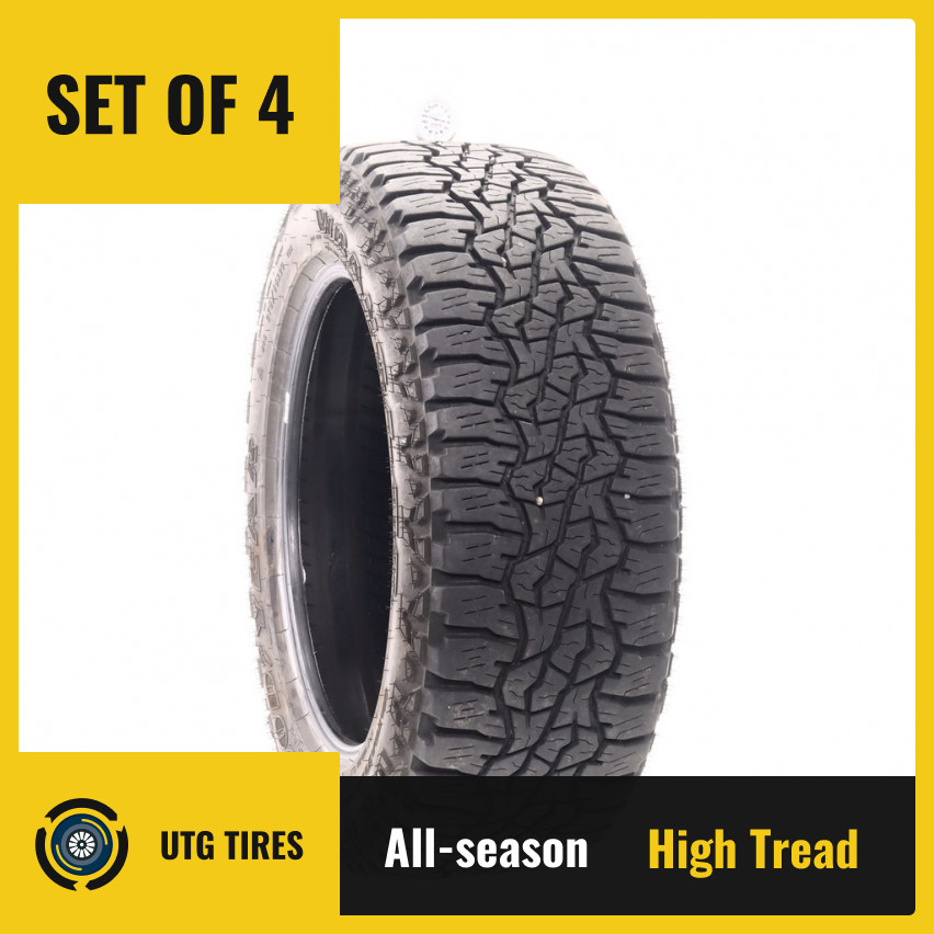 Set of (4) Used 275/55R20 Goodyear Wrangler Ultra Terrain AT 113S – 11-13/32