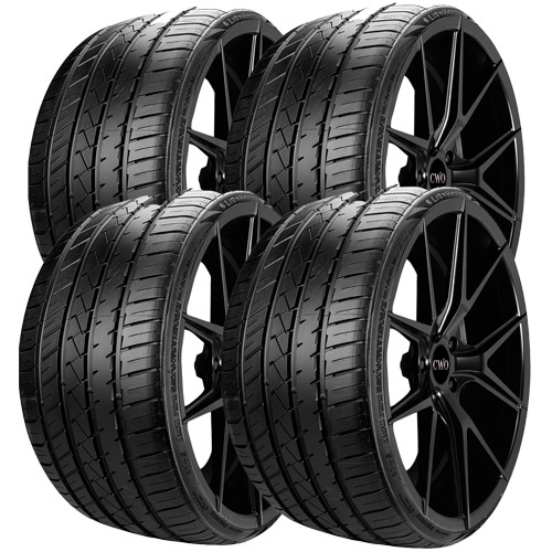 (QTY 4) 295/30ZR24 Lionhart LH-Five 109W XL Black Wall Tires