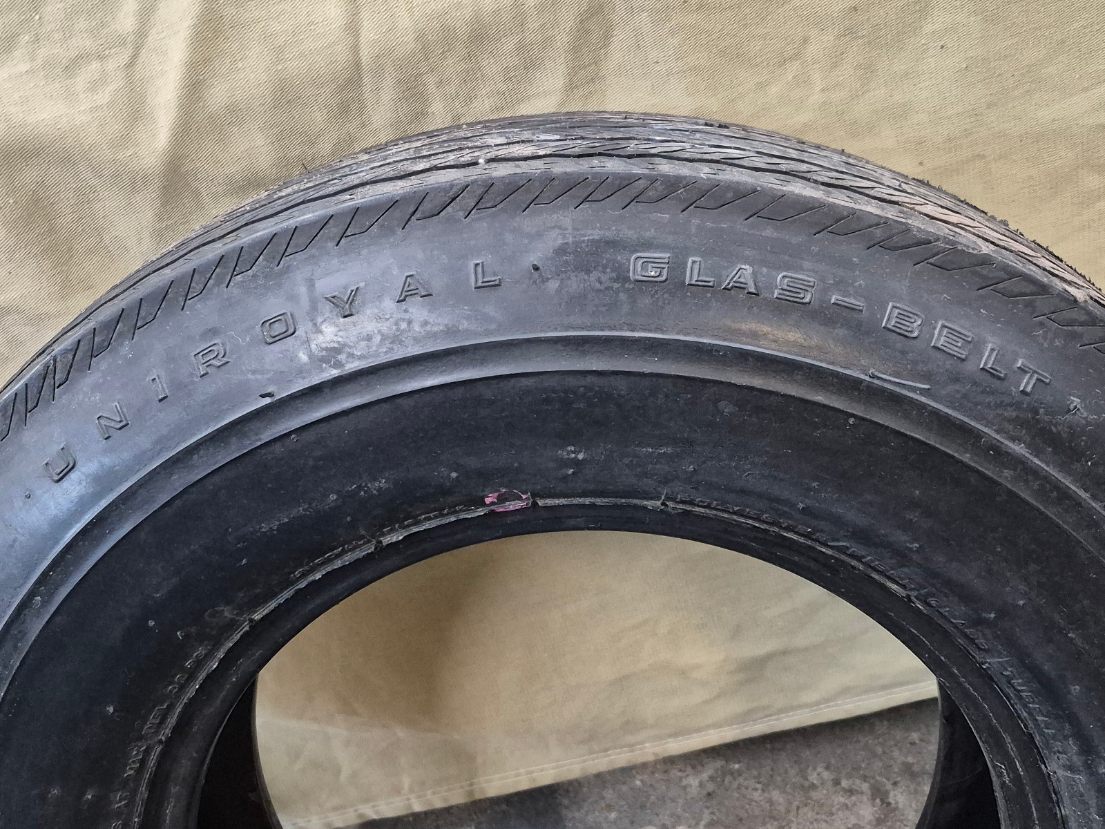 Vintage Uniroyal G78-15 Double White Stripe Bias Ply Tire