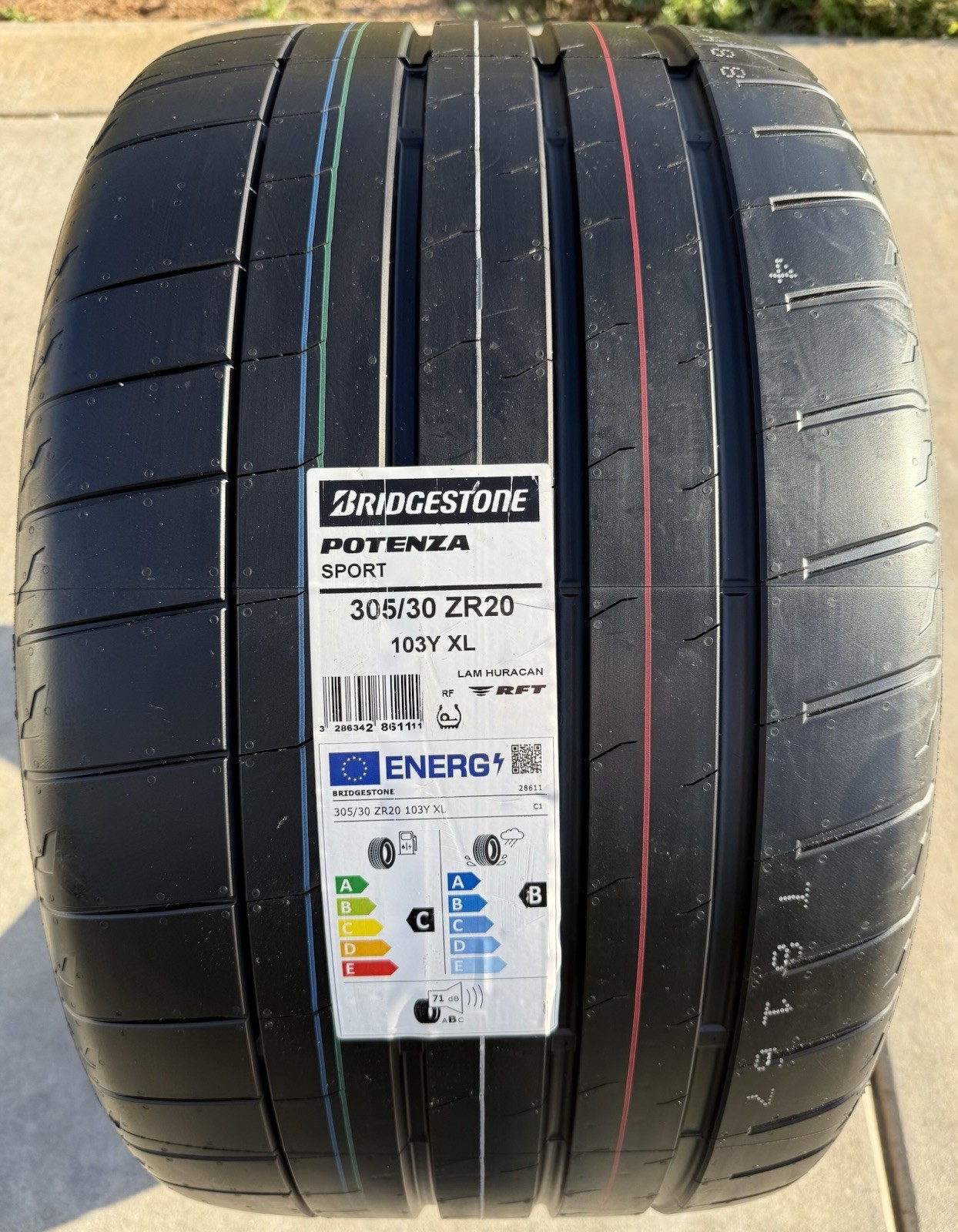 Set of TWO BRAND NEW 305/30ZR20 (103Y) Bridgestone Potenza Sport RFT Tires