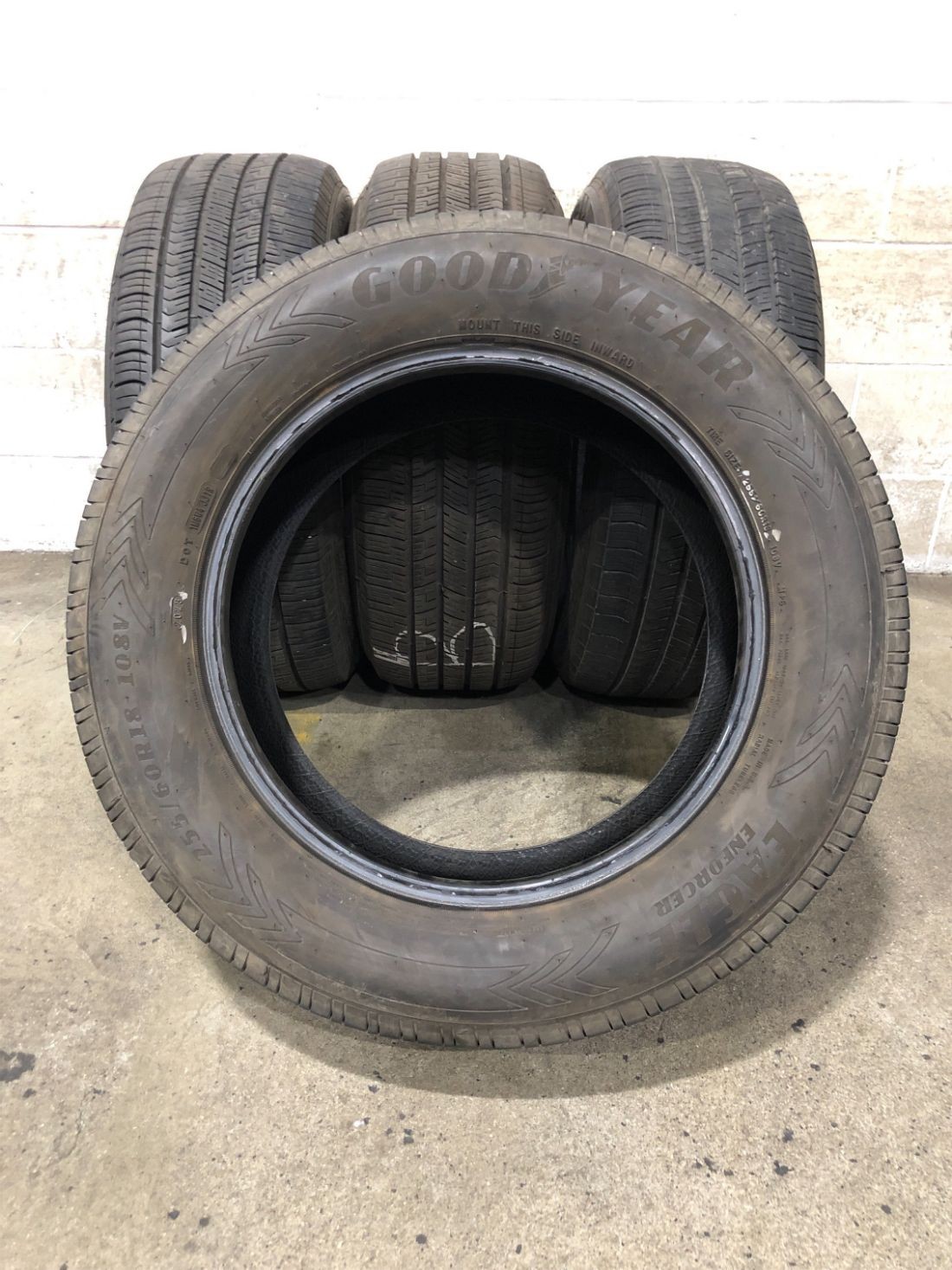 4x P255/60R18 Goodyear Eagle Enforcer 9/32 108 V Used Tires 2556018