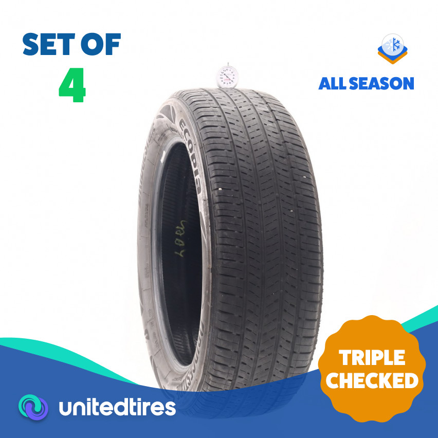 Set of (4) Used 225/55R19 Bridgestone Ecopia H/L 422 Plus 99H – 5-6/32