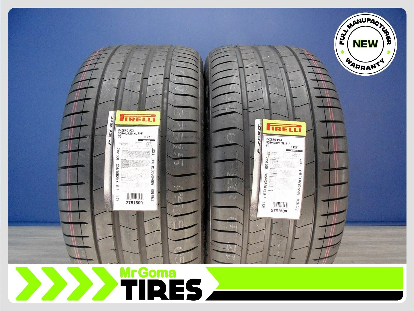 2 BRAND NEW TIRES PIRELLI P ZERO TM PZ4 RSC RFT XL 305/40R20 RUN FLAT 3054020