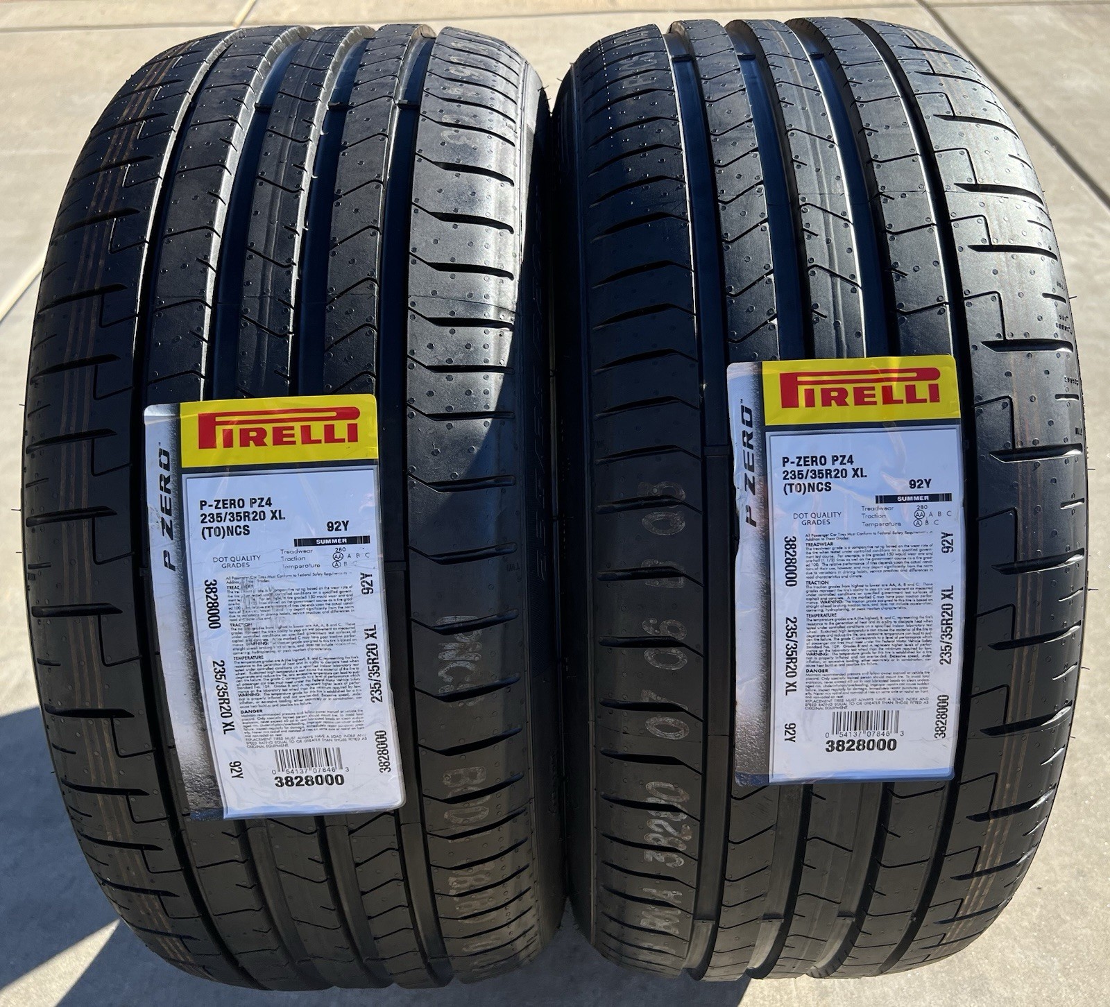 Set of TWO BRAND NEW 235/35R20 92Y Pirelli P Zero PZ4 T0 Tesla ELECT PNCS Tires