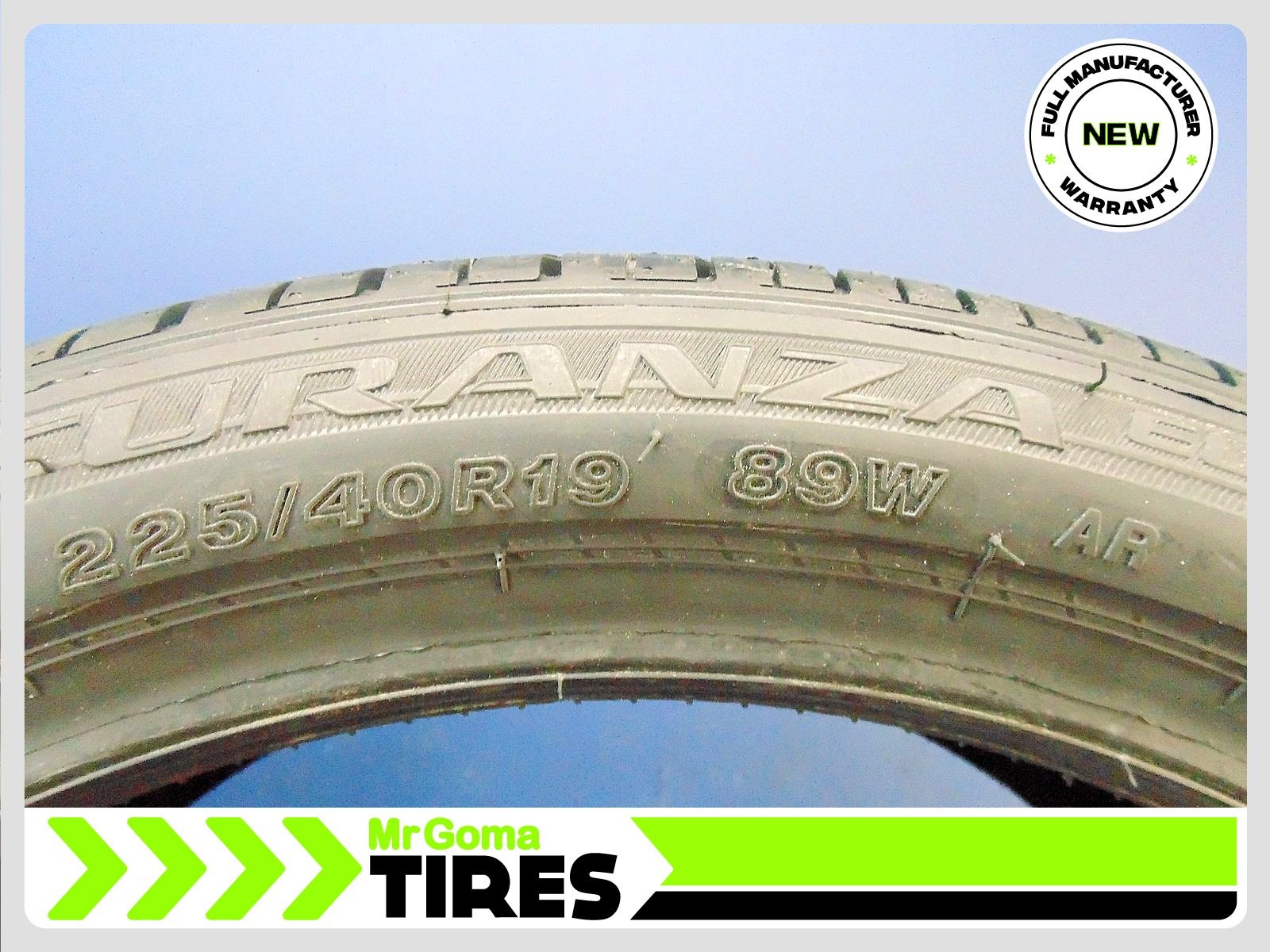2 BRAND NEW 225/40R19 BRIDGESTONE TURANZA EL450 AR RFT TIRES Run flat 2254019