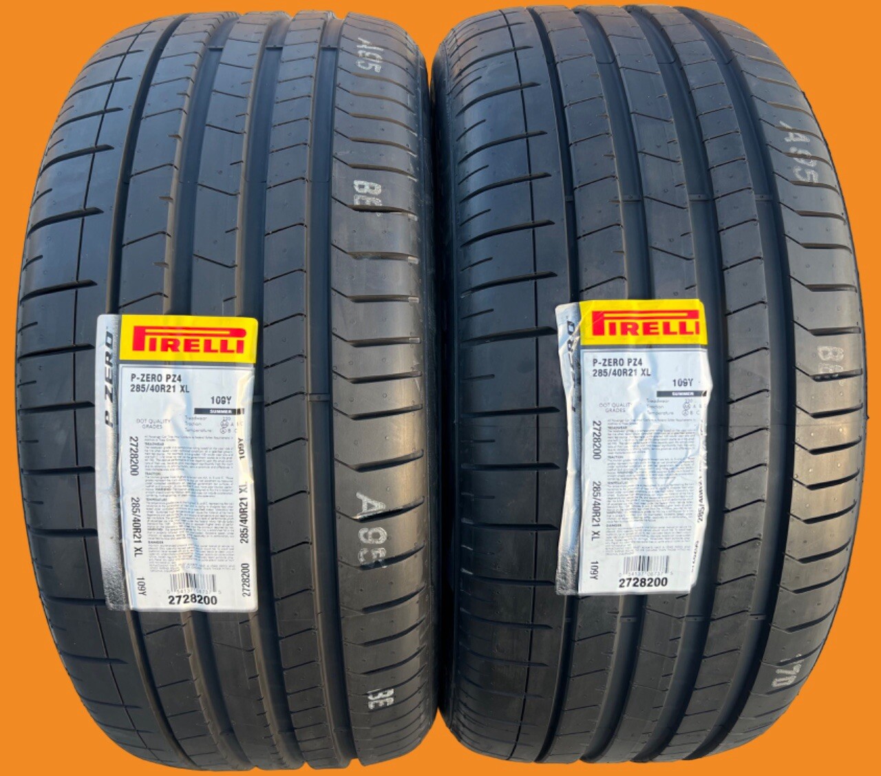 SET OF TWO BRAND NEW 285/40R21 Pirelli P Zero PZ4 Sport Tires 2854021