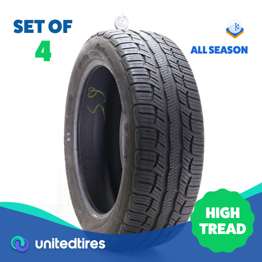 Set of (4) Used 235/55R20 BFGoodrich Advantage T/A Sport LT 102H – 8.5-9.5/32