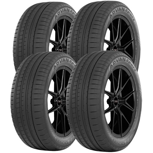 (QTY 4) 315/35R22 Yokohama Advan Sport V107 111Y XL Black Wall Tires
