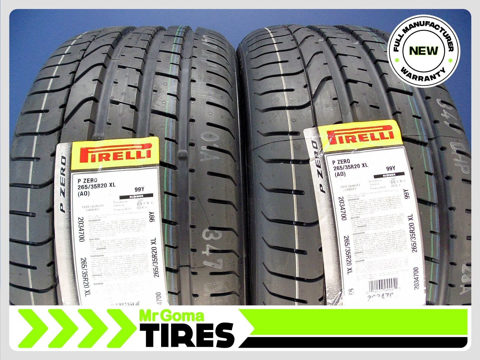 2 BRAND NEW TIRES PIRELLI P ZERO TM AO XL 265/35R20 99Y 2653520
