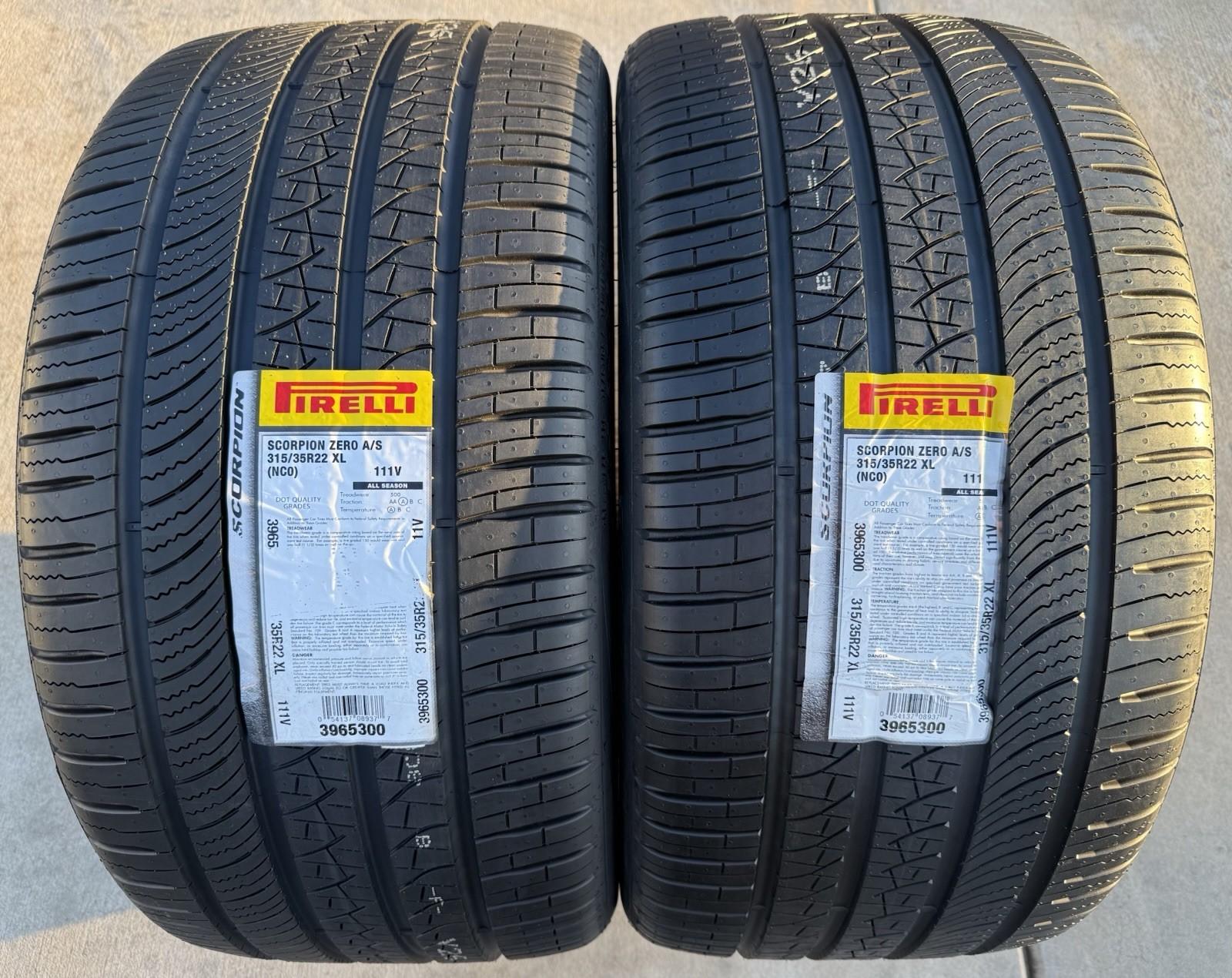 Set of TWO BRAND NEW 315/35R22 111V Pirelli Scorpion Zero A/S All Season Tires