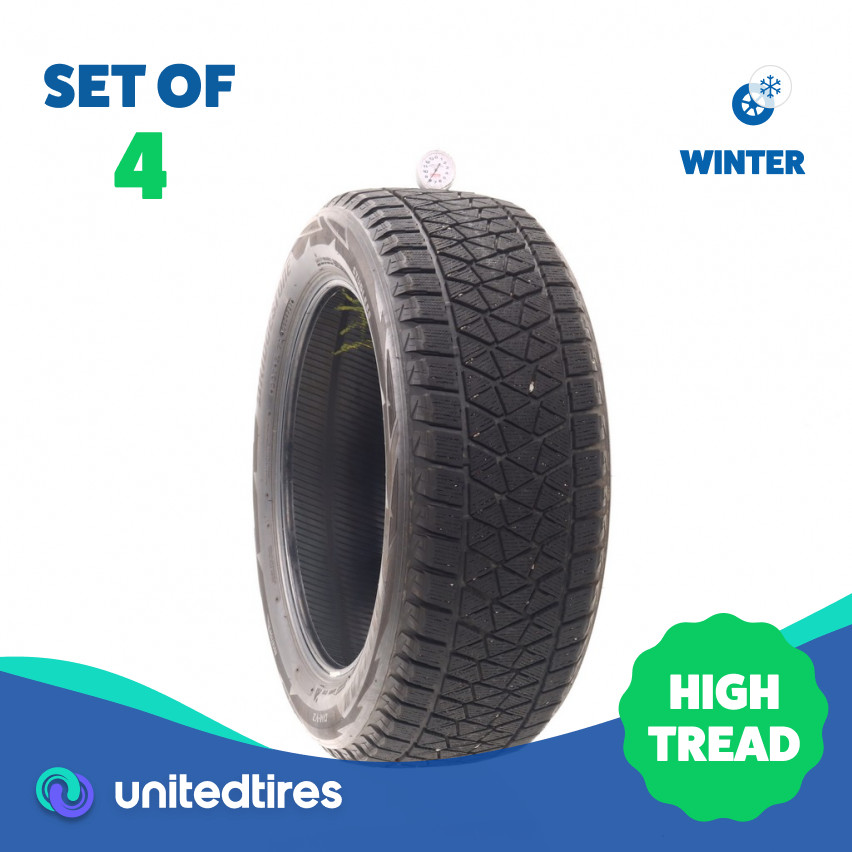 Set of (4) Used 235/55R18 Bridgestone Blizzak DM-V2 100T – 8-10/32