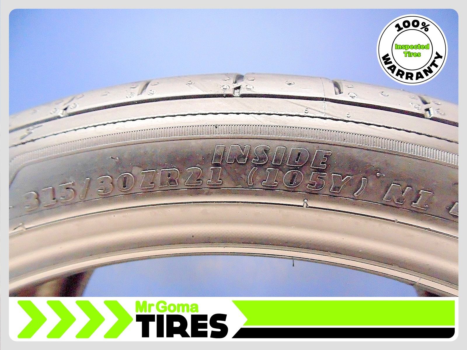 1 GOODYEAR EAGLE F1 SUPER SPORT R N1 315/30ZR21 USED TIRE 6.9/32 TREAD 3153021
