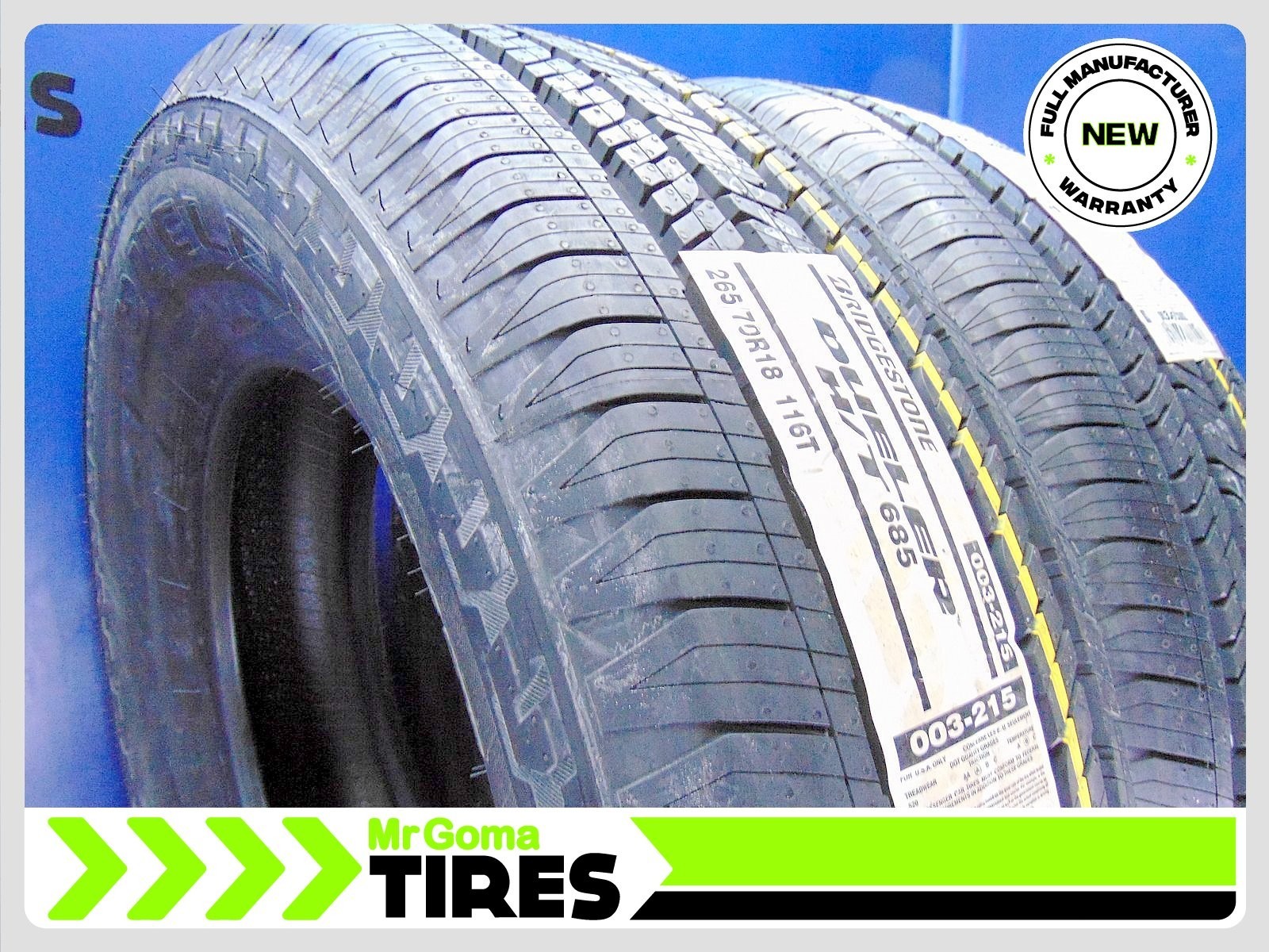 2 BRAND NEW 265/70R18 BRIDGESTONE DUELER H/T 685 TIRES 116T 2657018