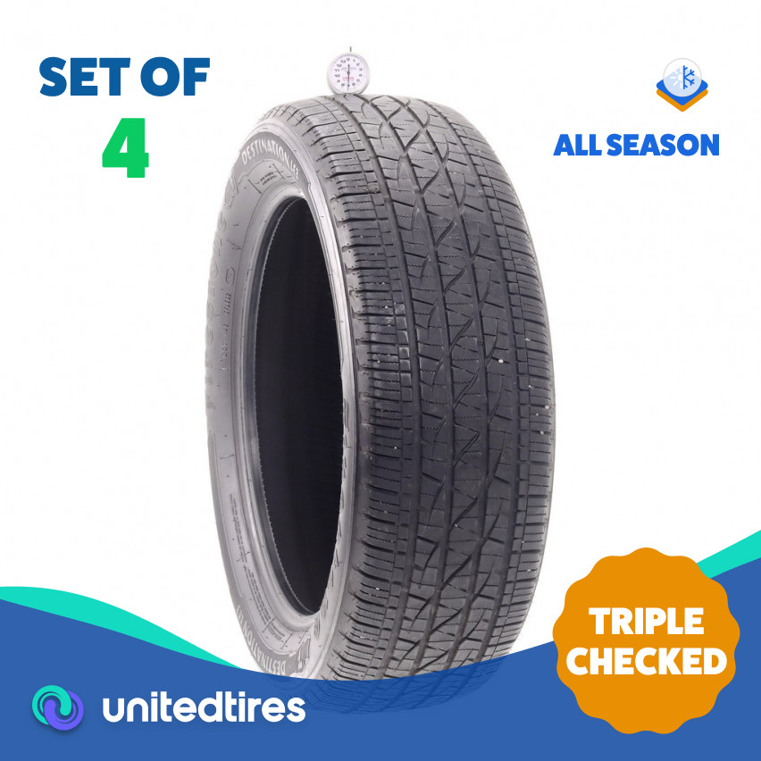 Set of (4) Used 225/55R19 Firestone Destination LE3 99H – 7-9/32 (18HSZ)