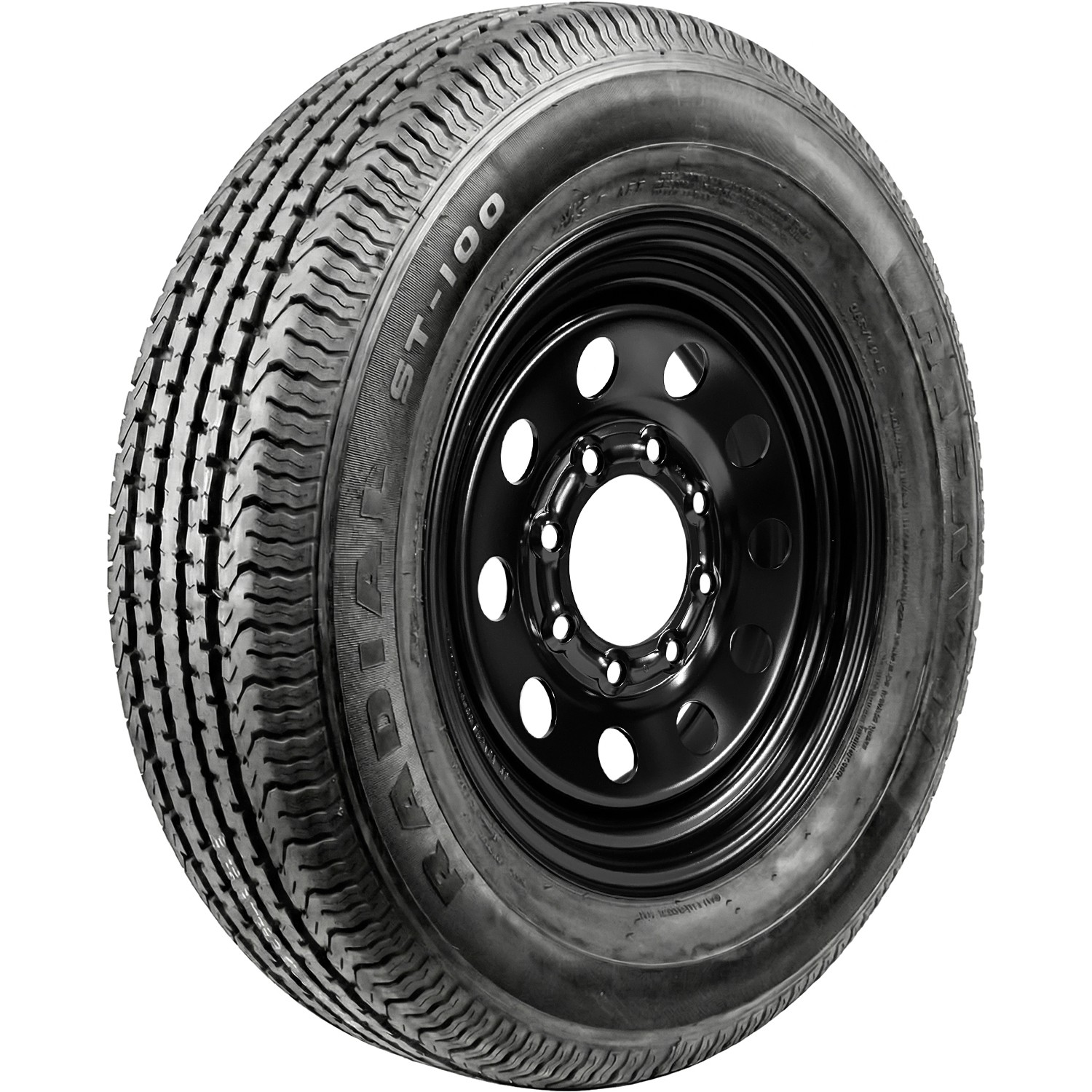 8 Assembly 235/80R16 Hi-Run ST100 Trailer E 10 Ply 16×6 8 x 165.1 Black Modular