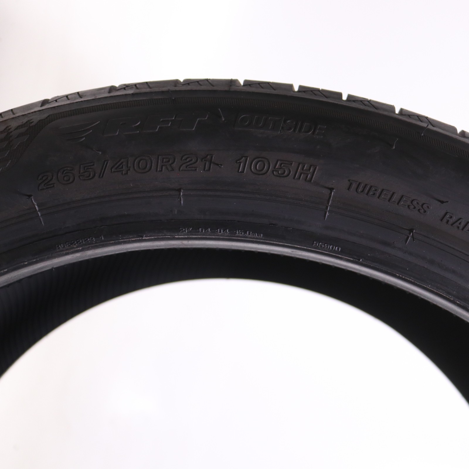 Set of 2 Used 265/40R21 Bridgestone Turanza LS100 MOE-S RFT B-Silent – 7-8/32