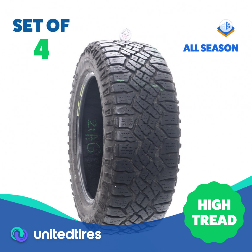 Set of (4) Used 275/55R20 Goodyear Wrangler Duratrac 113T – 11-13/32