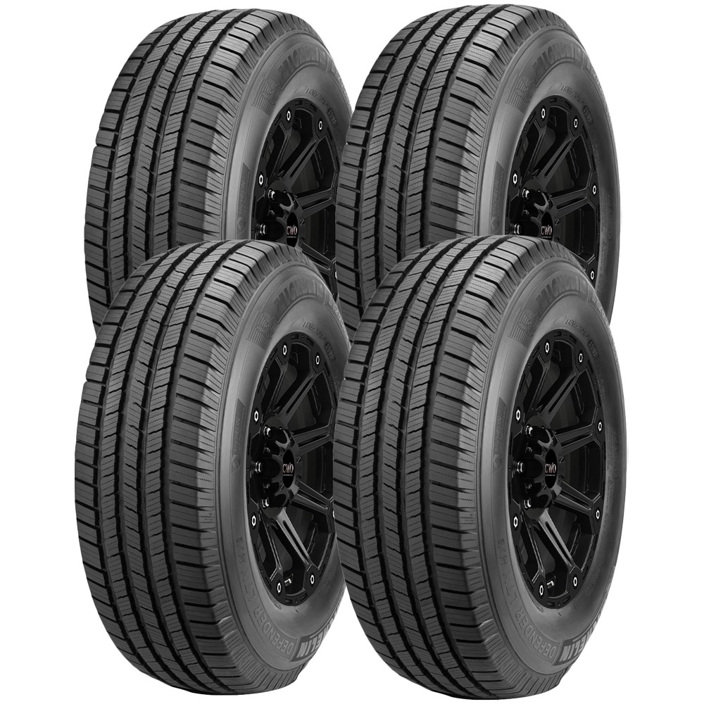 (QTY 4) 245/75R16 Michelin Defender LTX M/S 111T SL Black Wall Tires