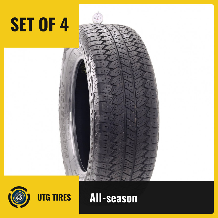 Set of (4) Used 275/60R20 Bridgestone Dueler A/T RH-S 115S – 7.5-8.5/32