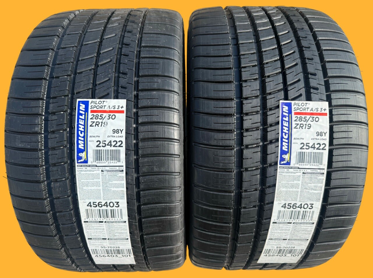 Set of 2 BRAND NEW 285/30ZR19 Michelin Pilot Sport A/S3+ All Season 3 Plus Tires