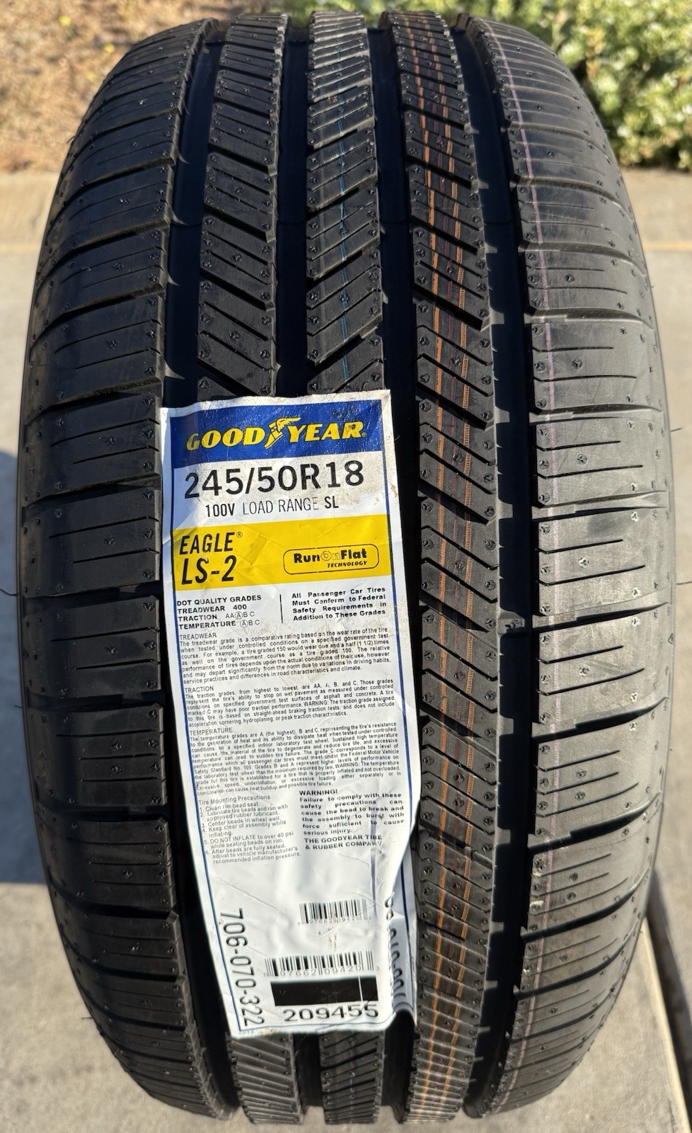 FOUR BRAND NEW 245/50R18 Goodyear Eagle LS2 All Season ★ BMW Run Flat ROF Tires