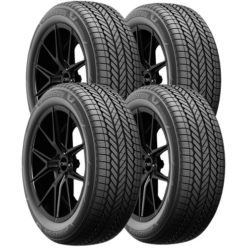 (QTY 4) 225/55R17 Bridgestone WeatherPeak 97V SL Black Wall Tires