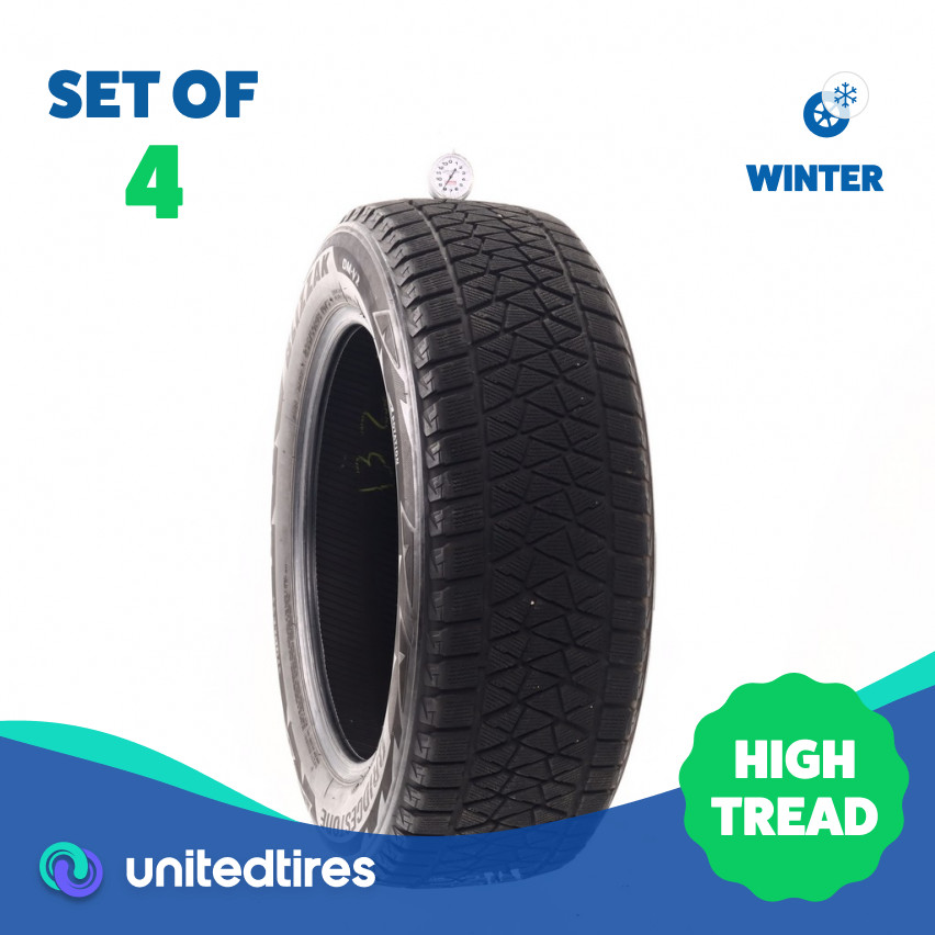 Set of (4) Used 235/60R18 Bridgestone Blizzak DM-V2 107S – 8-9.5/32 (1A0O5)
