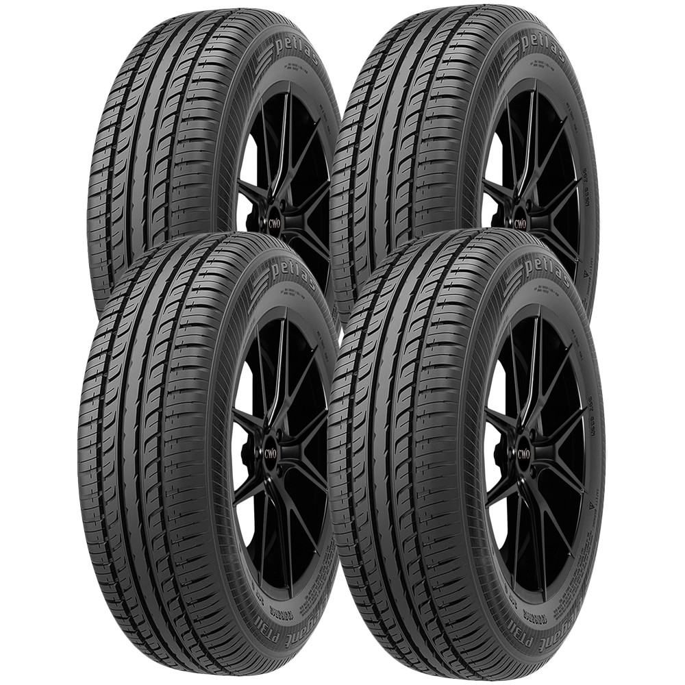 (QTY 4) 155/70R13 Petlas Elegant PT311 75T SL Black Wall Tires
