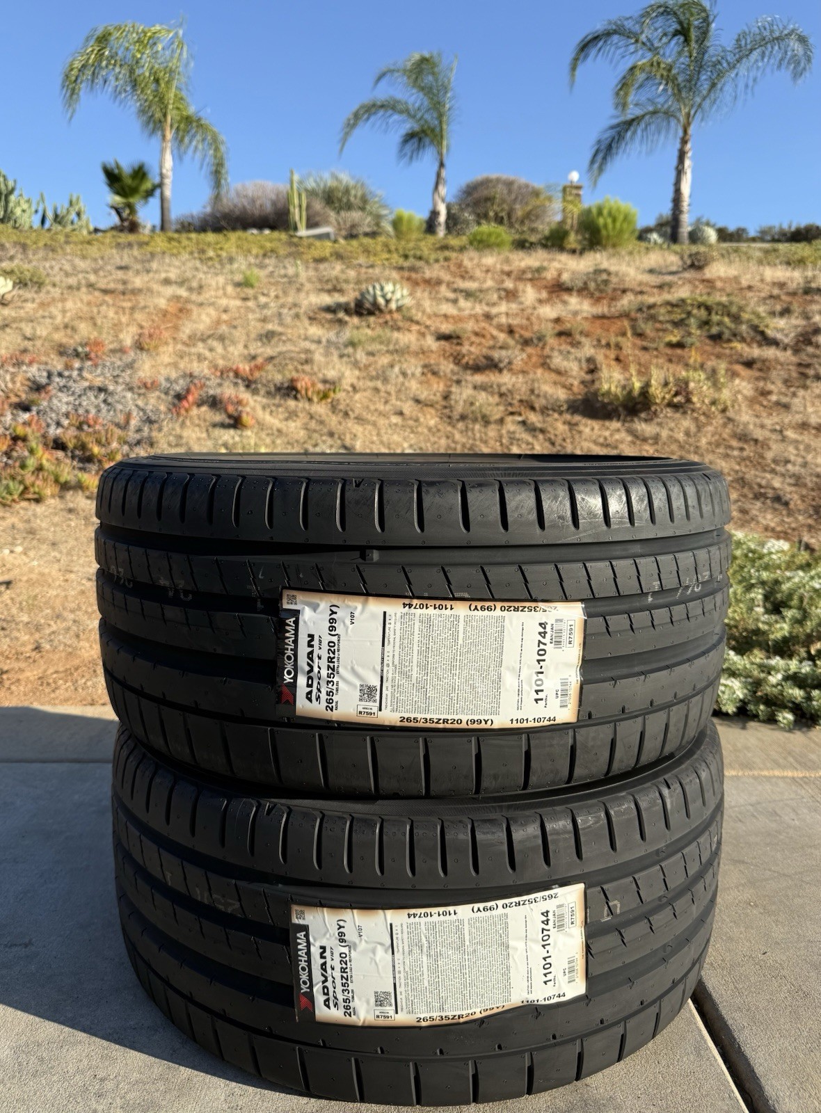 TWO BRAND NEW 265/35ZR20 Yokohama ADVAN Sport V107 Tires Like Michelin Pilot 4S!