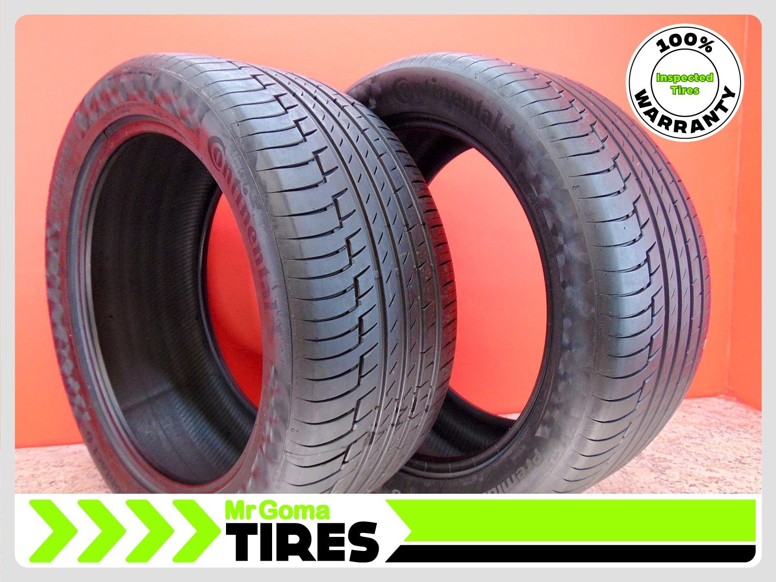 2 CONTINENTAL PREMIUMCONTACT 6 MO XL 325/40R22 USED TIRE 8.4/32 TREAD 114Y