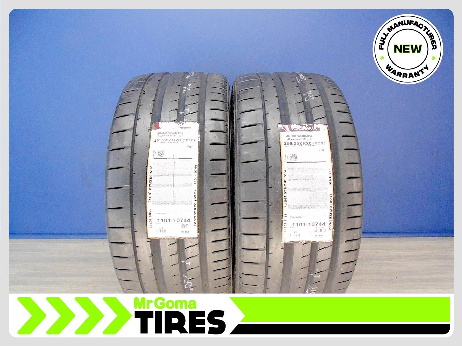 2 265/35ZR20 BRAND NEW YOKOHAMA ADVAN SPORT V107 XL TIRES 99Y 265/35/20 2653520