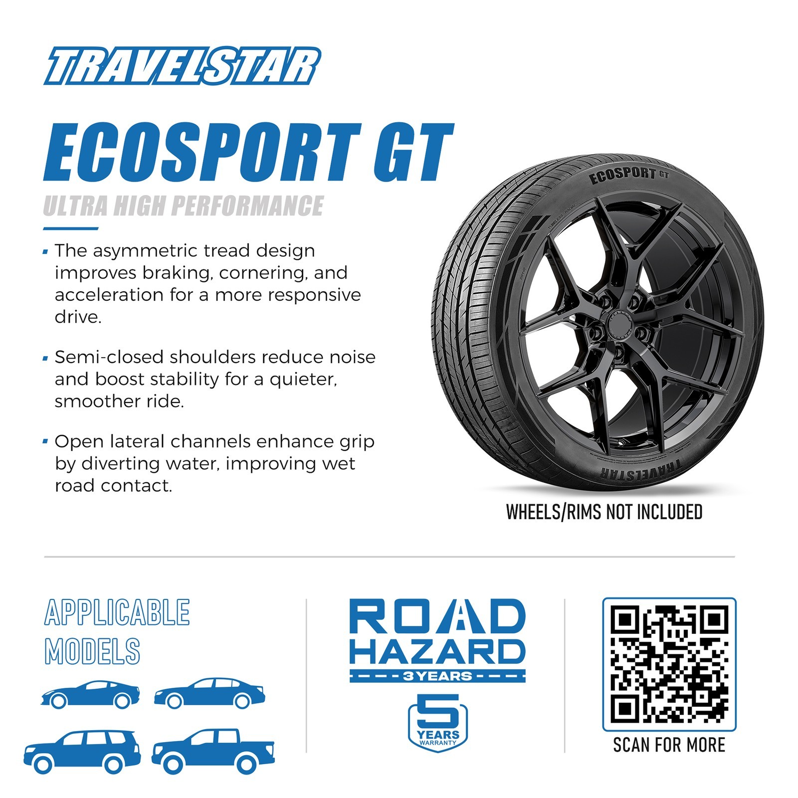 Travelstar Ecosport GT 295/25ZR28 103W XL Ultra High-Performance Passenger Tire