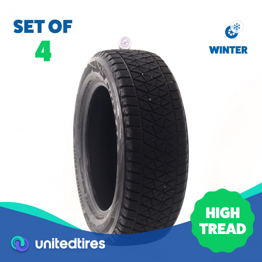 Set of (4) Used 235/60R18 Bridgestone Blizzak DM-V2 107S – 9.5-11/32 (XAVB)