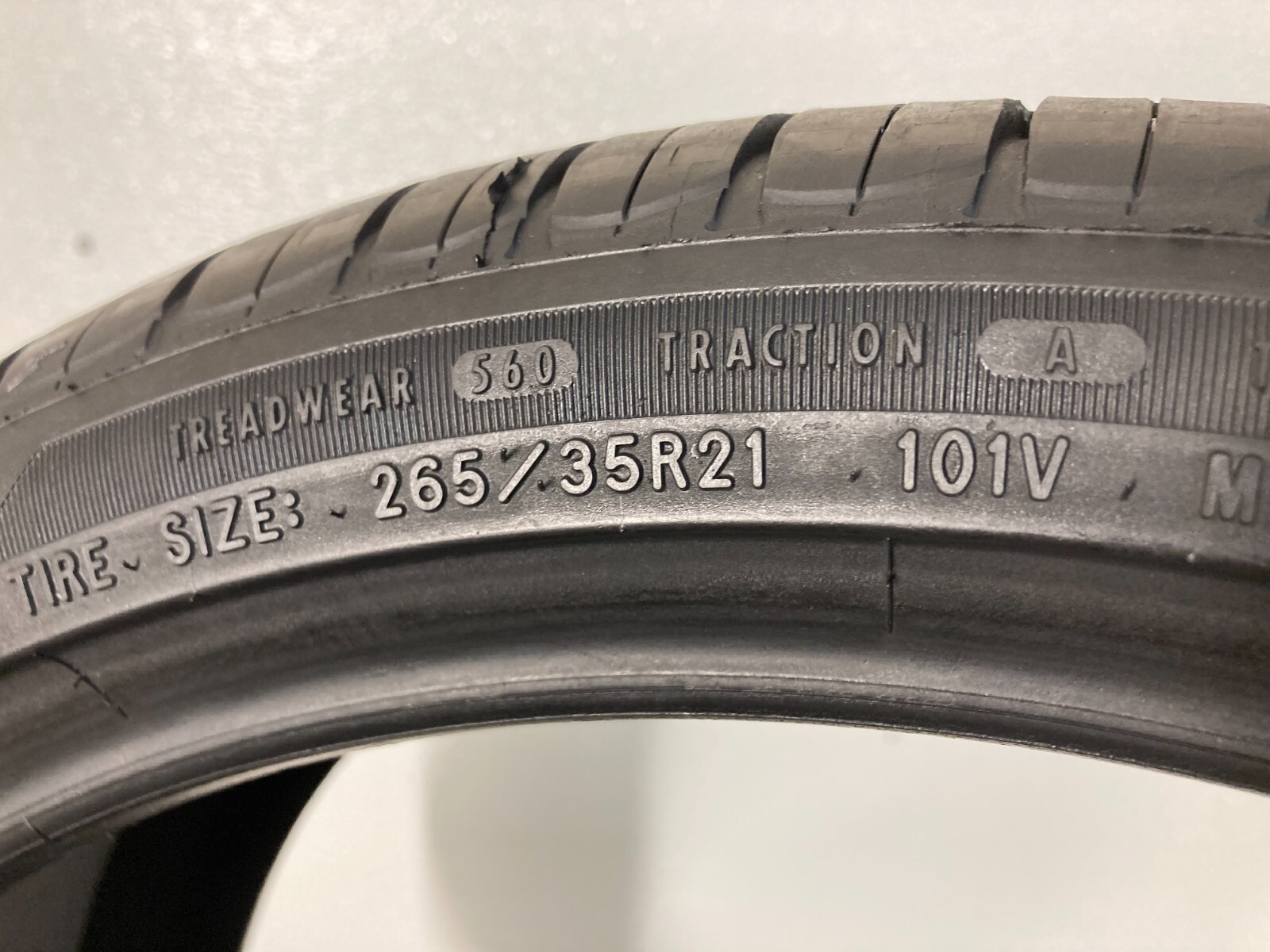 1 Tire 265 35 21 Goodyear Eagle Sport A/S Tesla (7.0-7.8/32 Tread) 101V