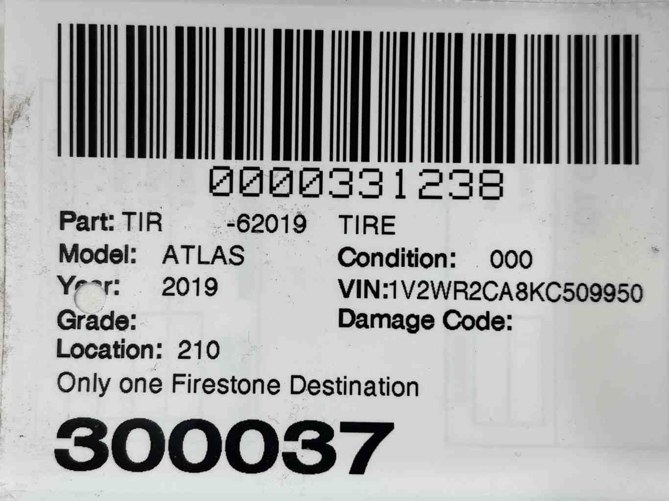 Only One 20″ Tire Firestone Destination LE3 255/50-20 Prod: 25/24 Free Shipping