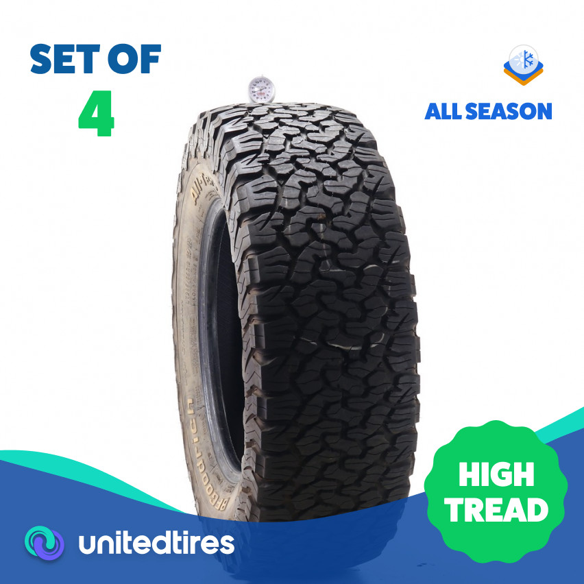 Set of (4) Used LT 285/65R18 BFGoodrich All-Terrain T/A KO2 125/122R – 9.5-11/32