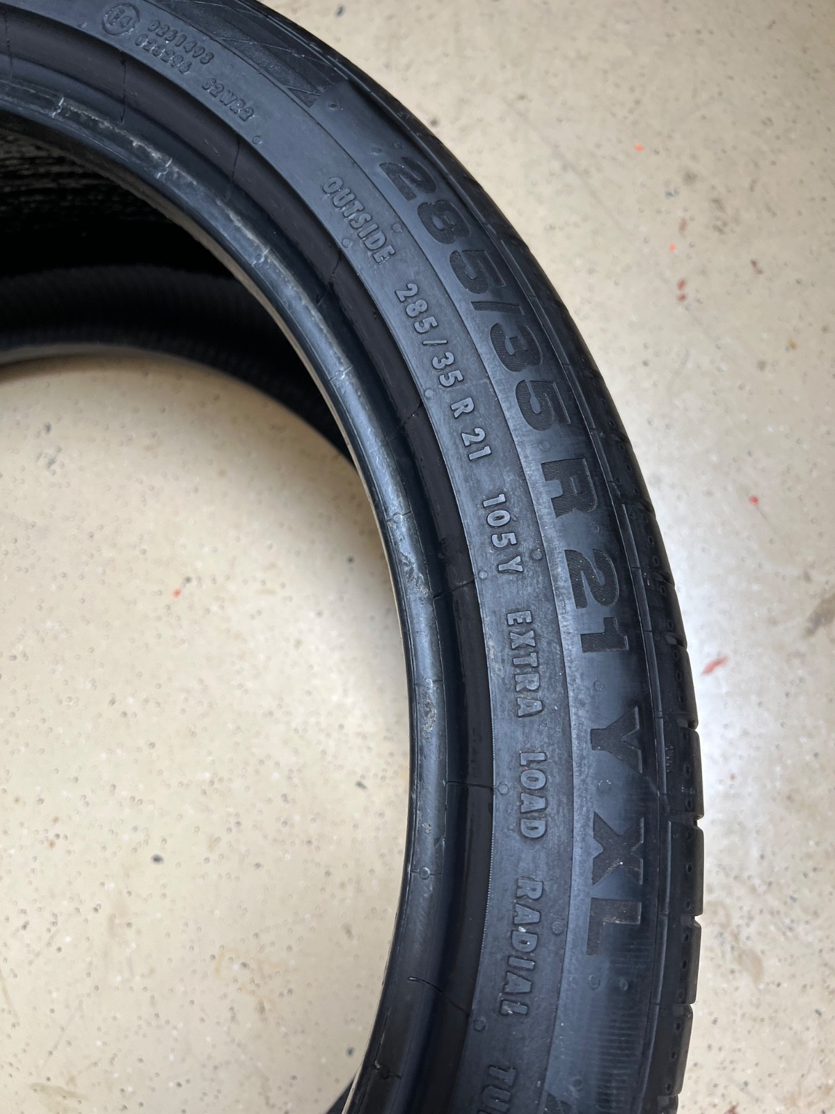 1 – NO REPAIRS 285/35R21 XL (105Y) Continental ContiSportContact 5 (*) – 7055